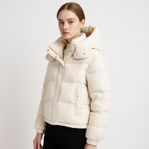 Women's puffer jacket with removable hood and oversized fit Lune London