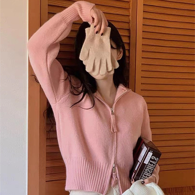 Cardigan pour femmes avec capuche moderne et fermeture éclair Chic & Stil