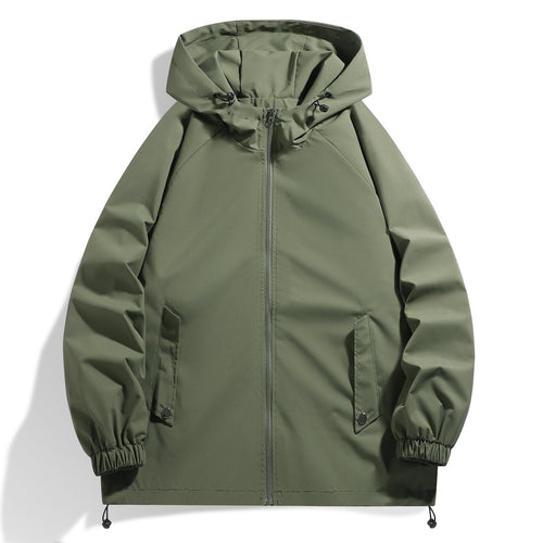 Functional men's jacket with adjustable hood collar and elastic sleeve cuffs Lune London