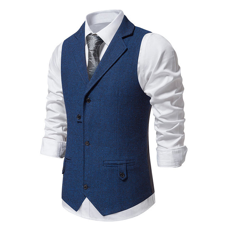 Elegant suit vest for men with herringbone design and modern cut Lune London