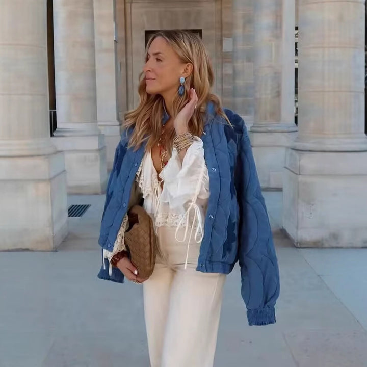 Quilted leisure jacket for women with floral design Lune London