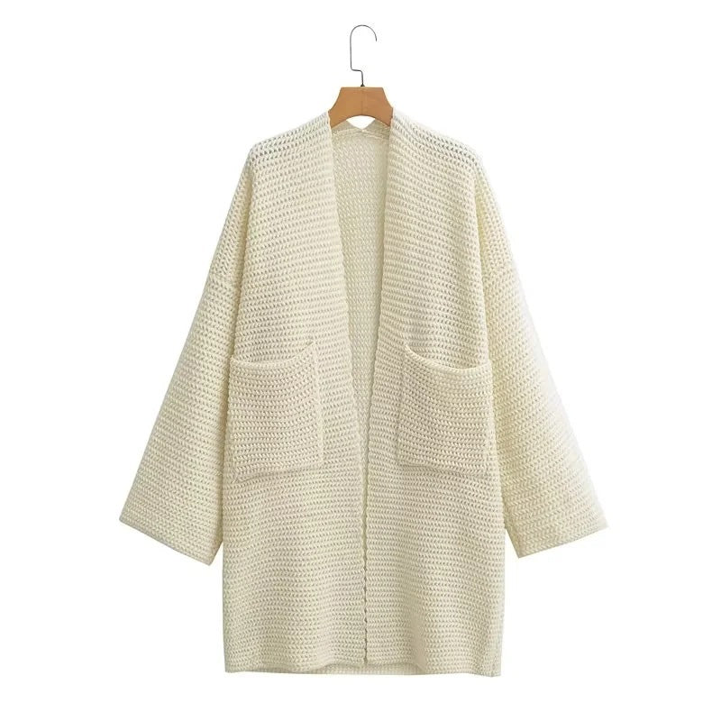 Women's knit coat with pockets Lune London