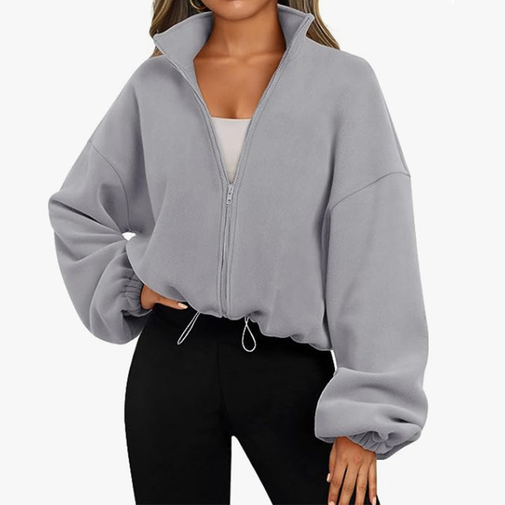 Lune London high collar oversized sweater with zipper for ladies