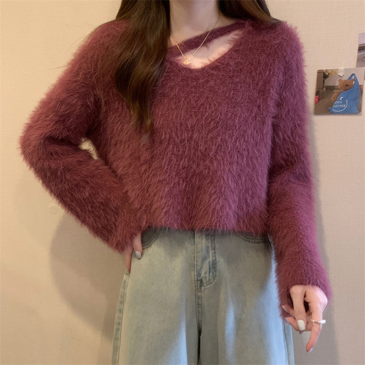 Pull court moelleux pour femmes avec motif tricot doux Chic & Stil