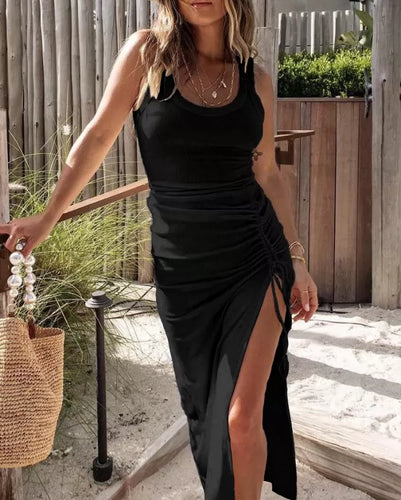 Lune London | Dress with ruffled hems and V neck