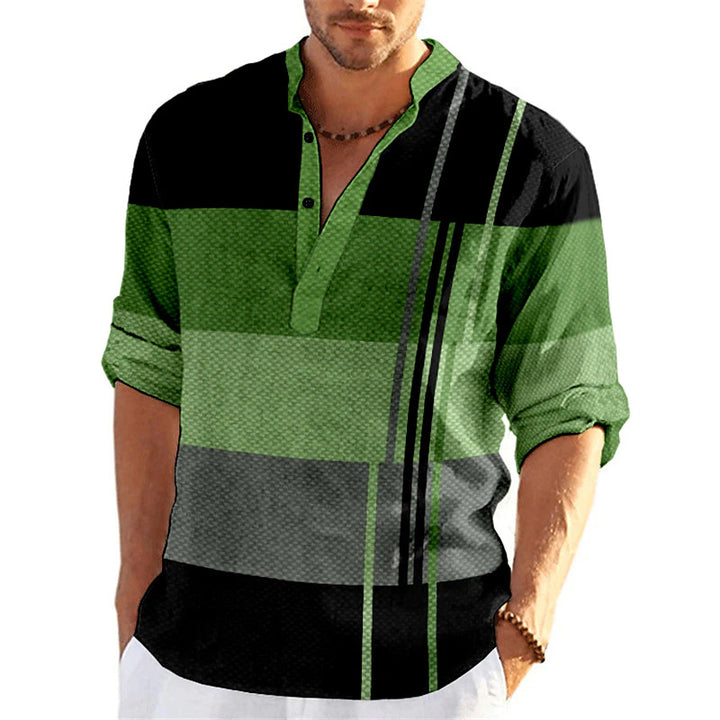 Lune London Casual Striped Popover Shirt for Men