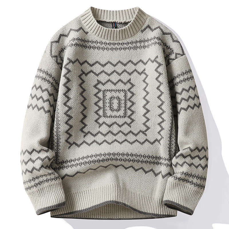 Ladies Round Neck Sweater with Soft Cotton Patterns Lune London