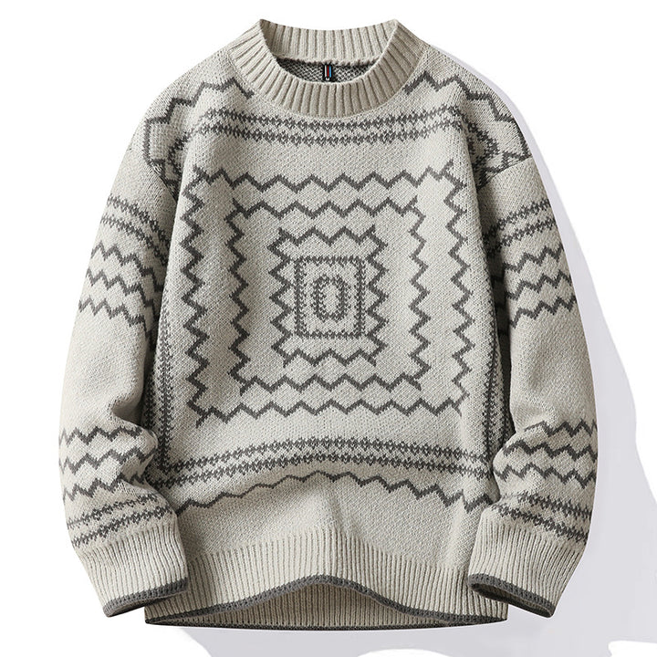 Ladies Round Neck Sweater with Soft Cotton Patterns Lune London