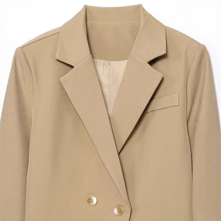 Ladies elegant double-breasted blazer with gold buttons Lune London