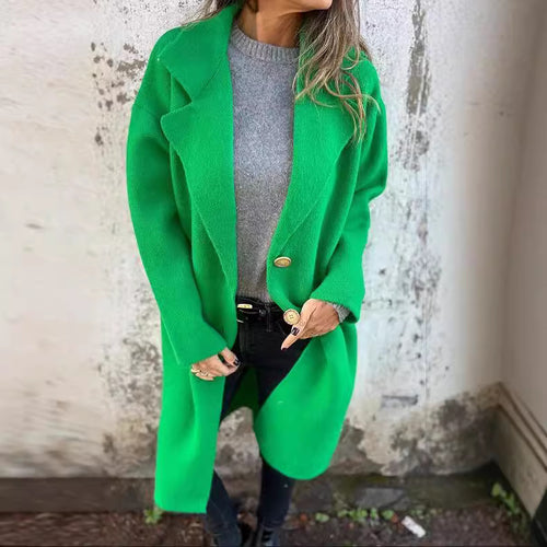 Oversized wool coat for women with button details Lune London
