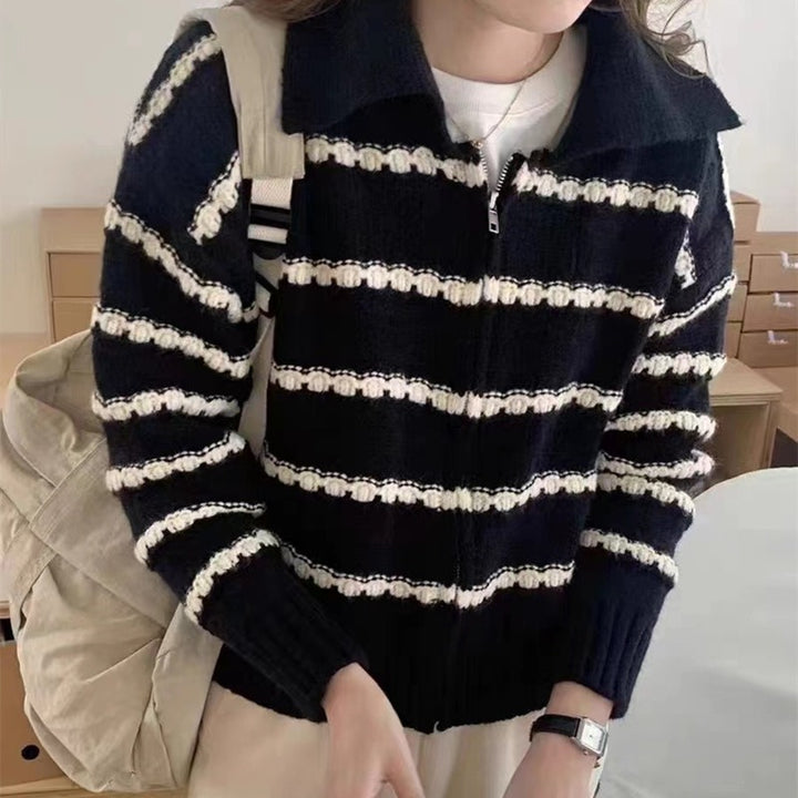 Striped knit sweater for women Lune London