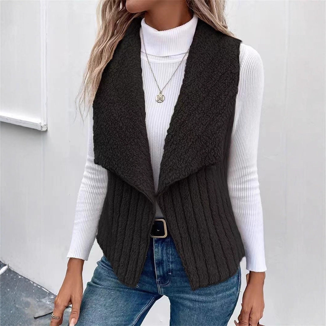 Ladies Chic and Stylish Open Front Knit Vest