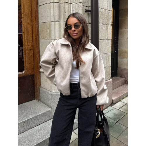 Veste de quilt cropped pour femmes avec des poignets élastiques et des poches pratiques Lune London