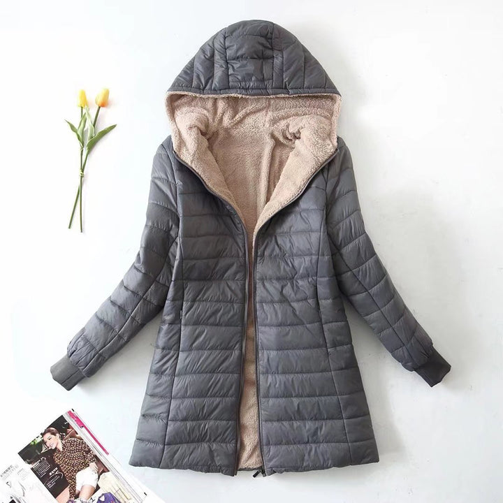 Ladies winter coat lined with high collar and warm lining Lune London