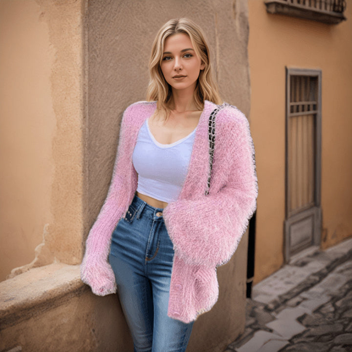 Ladies Soft Knit Long Sleeve Sweater Lune London