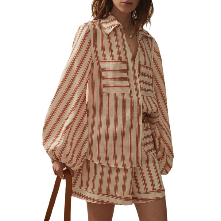 Ladies Lightweight Summer Shirt with Trendy Stripe Pattern Lune London