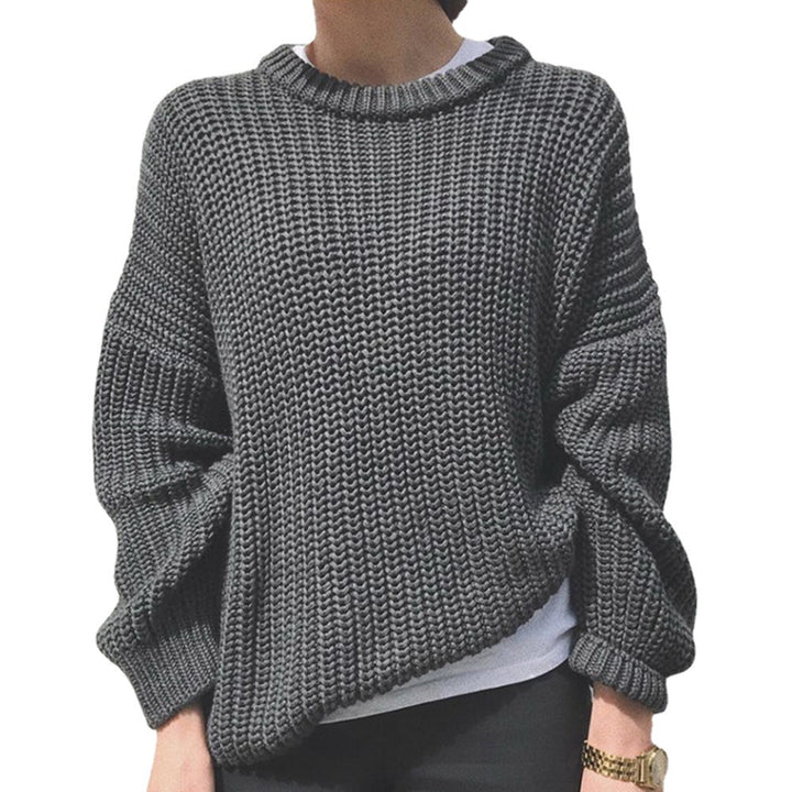 Chunky knit sweater for women with a relaxed fit and puff sleeves Lune London