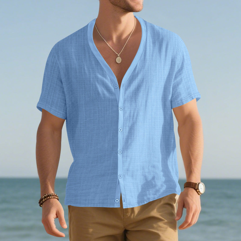 Casual short sleeve shirt for men with textured design Lune London