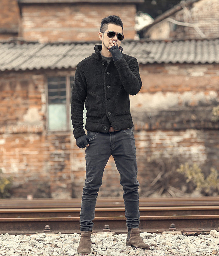 Thomaskapelle quilted men's jacket with stylish button closure and casual chic design