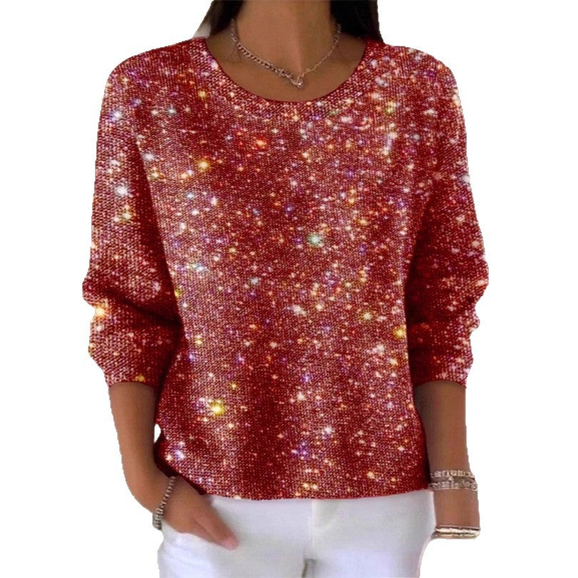 Pull à paillettes pour femmes avec effet scintillant et coupe décontractée Chic & Stil