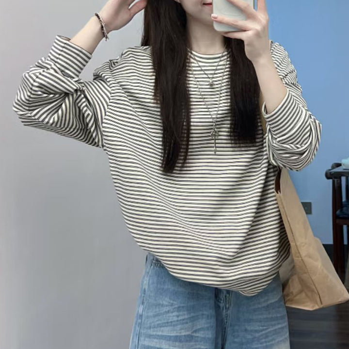 Women's Casual Stripe Long Sleeve Shirt Chic & Stil