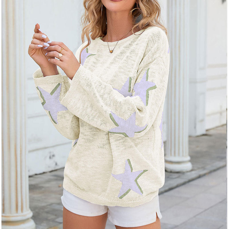 Pull en tricot pour femme avec design étoile Chic & Stil