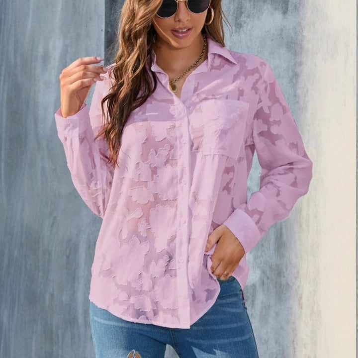 Elegant women's blouse with a unique camouflage design Lune London