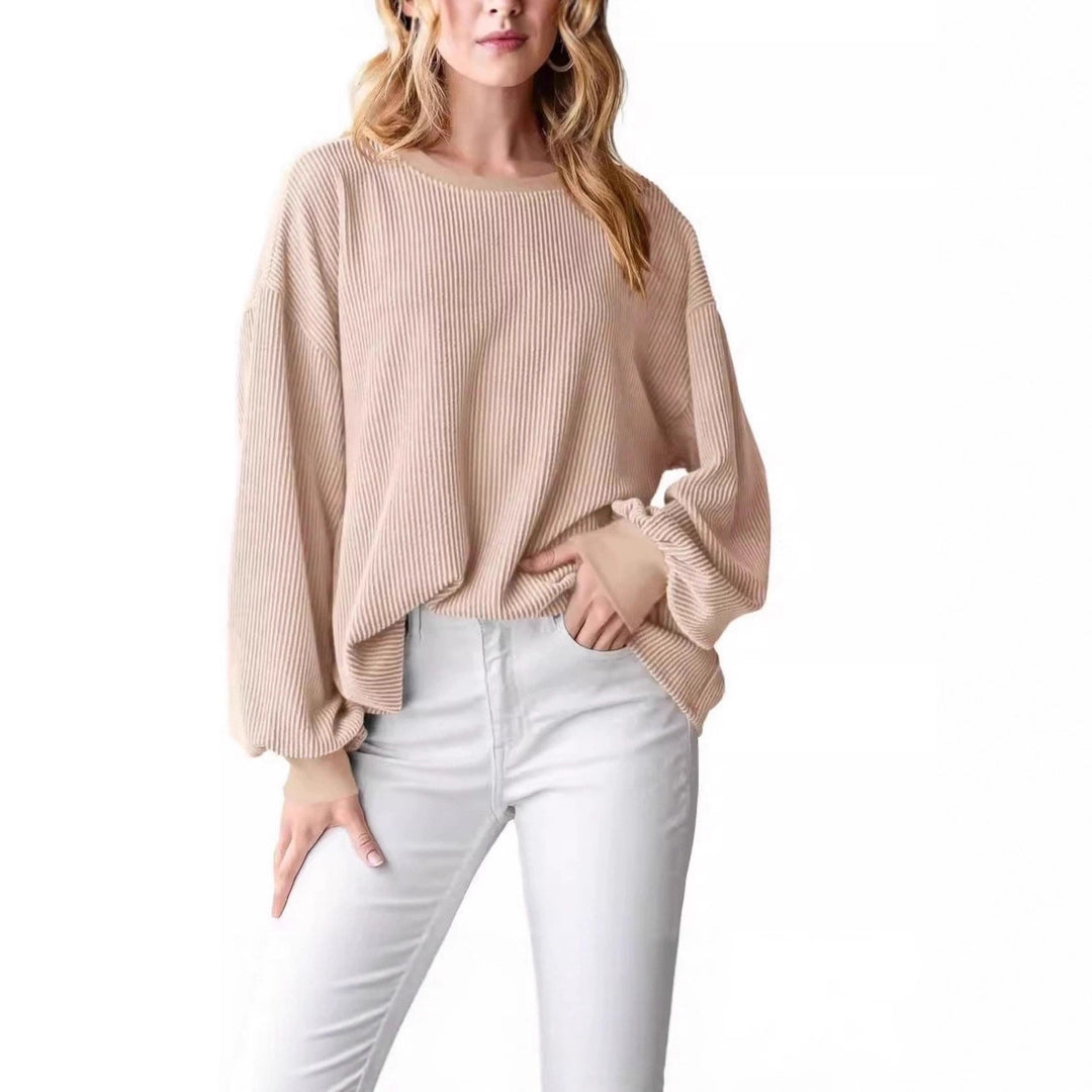 Pull en rib avec des manches amples pour femmes Lune London