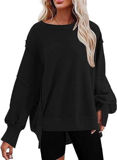 Ladies Oversized Sweatshirt with Balloon Sleeves Lune London