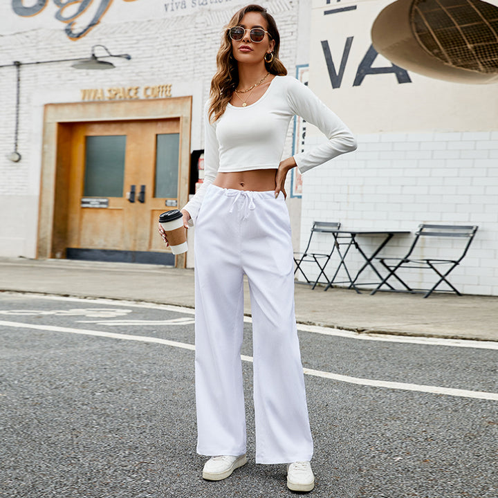 Pantalons de jogging amples pour femmes avec taille élastique et poches pratiques Chic & Stil