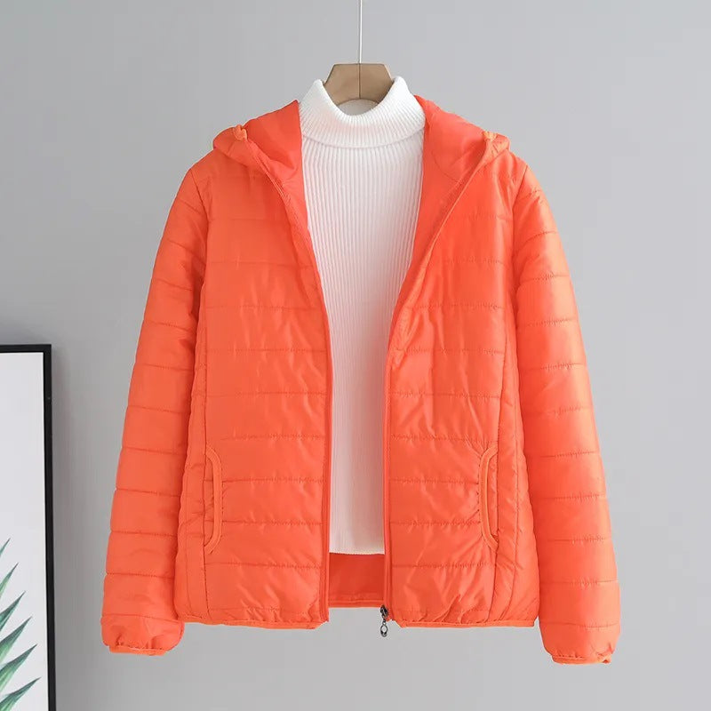 Ladies quilted transitional jacket with hood and modern cut Lune London