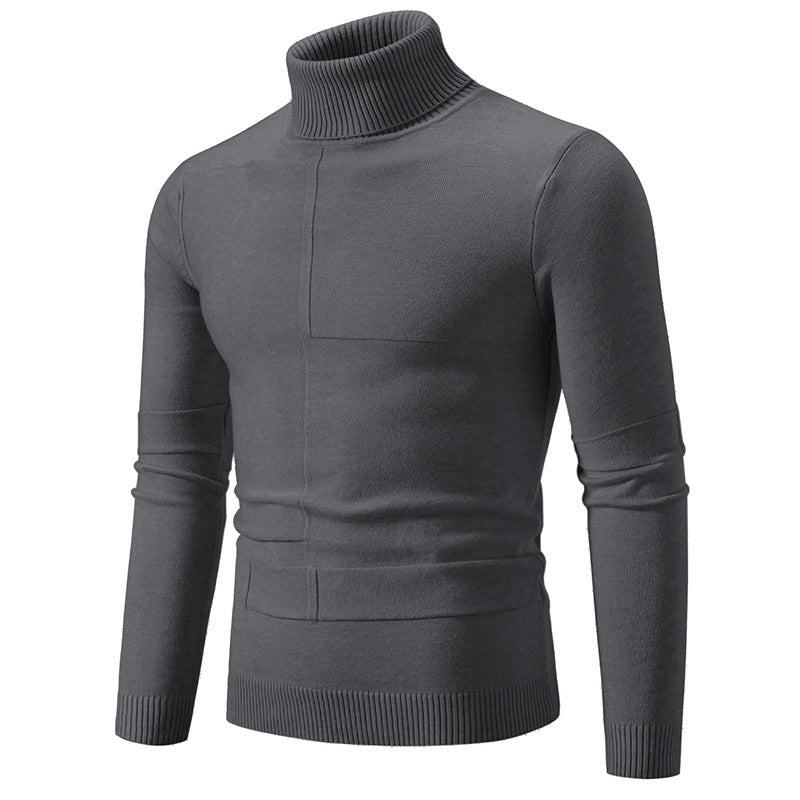 Elegant turtleneck sweater for men with a modern cable pattern Lune London
