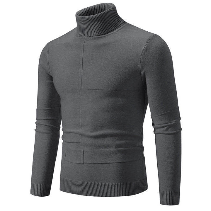 Elegant turtleneck sweater for men with a modern cable pattern Lune London