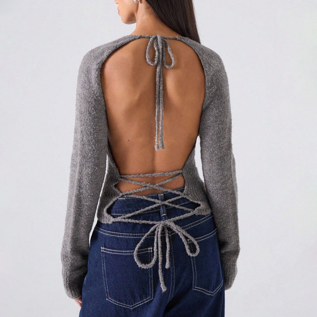 Knitted sweater for women with ribbed hem and comfortable fit Lune London