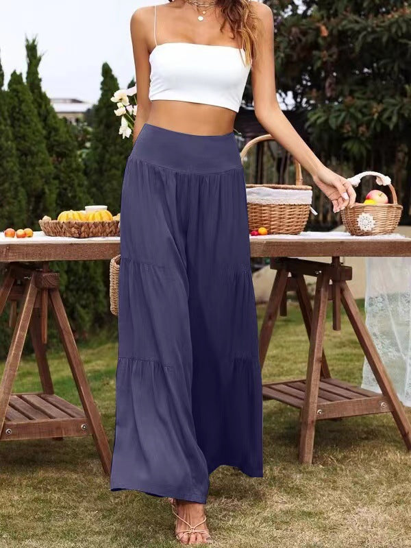 Summer pants for women, loose fit with elastic waist and fluid cut Lune London