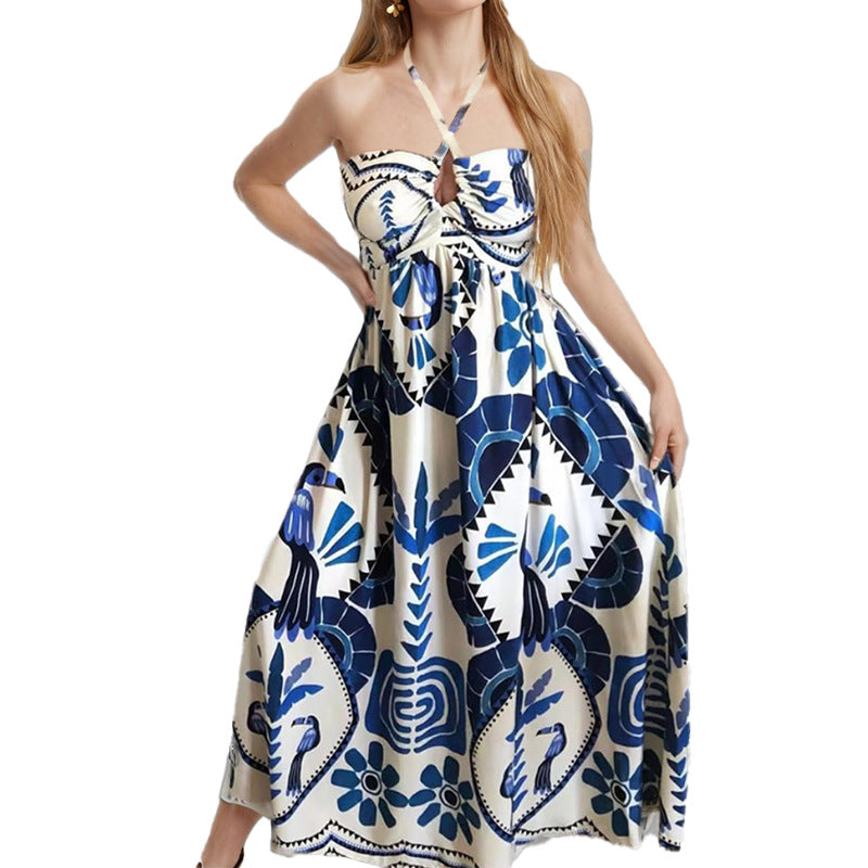 Robe Maxi d'Été Élégante pour Femmes avec Encolure Bandeau et Imprimé Floral Chic & Stil