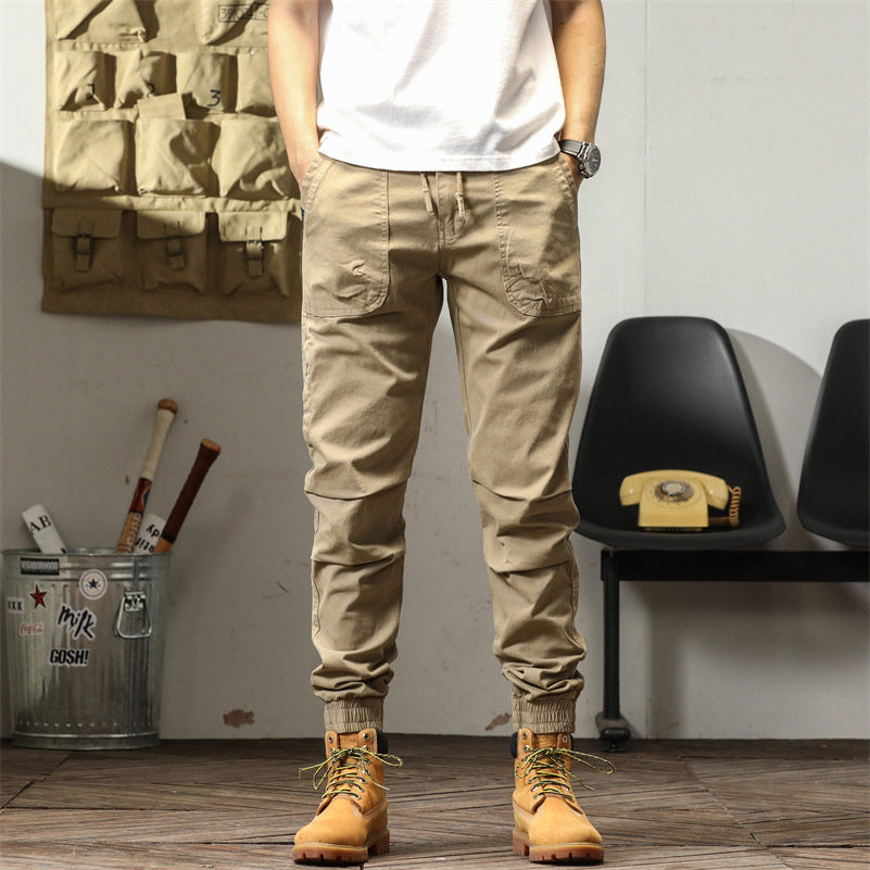 Pantalons cargo confortables pour hommes avec taille élastique et poches multifunctionnelles Lune London