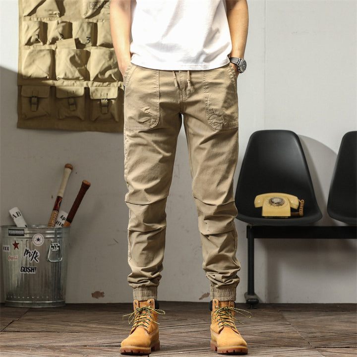 Pantalons cargo confortables pour hommes avec taille élastique et poches multifunctionnelles Lune London