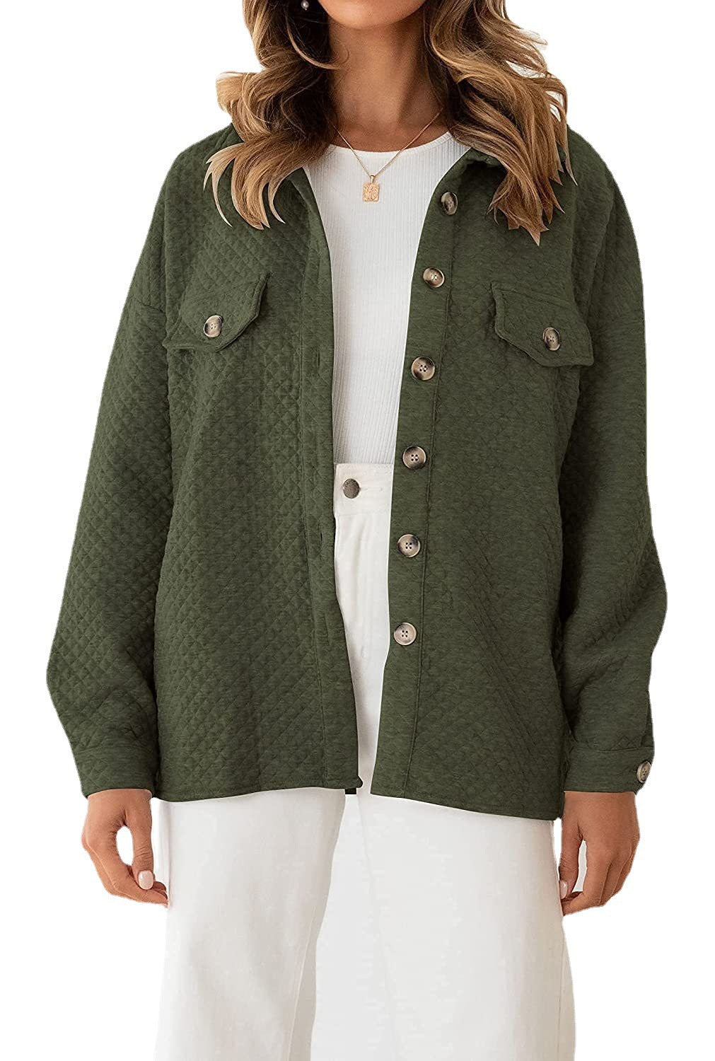 Quilted jacket for women with button placket and pockets Lune London