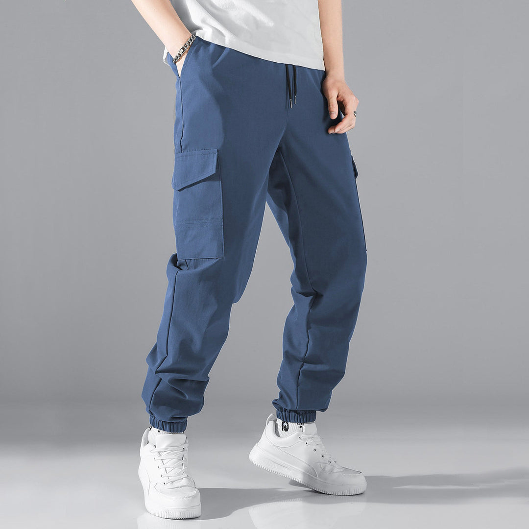 Men's cargo jogger pants with elastic waistband and side pockets Lune London