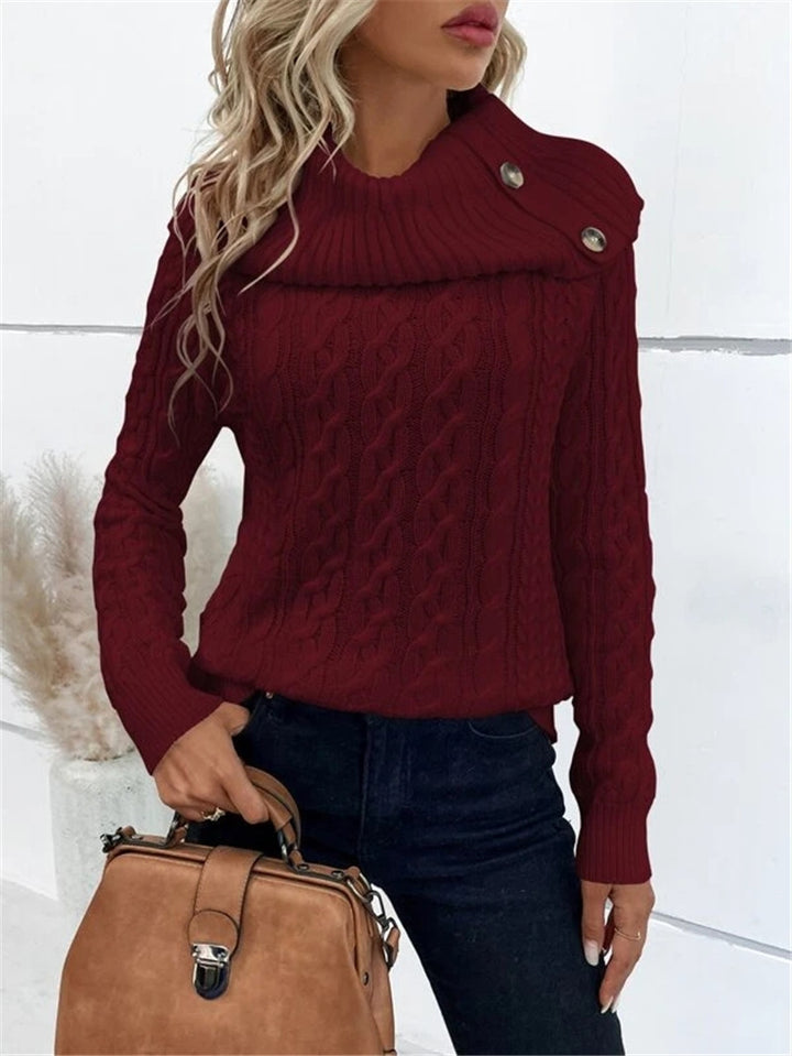Ladies oversized knit sweater with chic and style