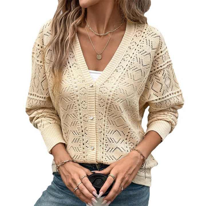 Knitted jacket for women with a delicate hole pattern and a relaxed fit Lune London