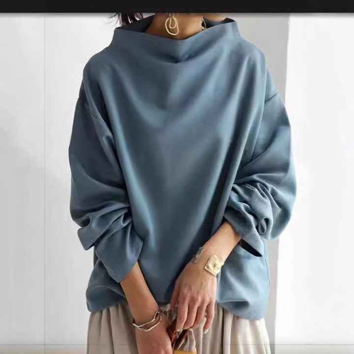 Women's Oversized Sweater with Special Collar and Casual Cut Lune London