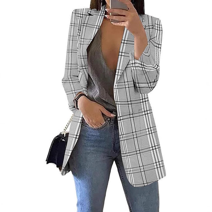 Plaid jacket for women with a modern cut and elegant details Lune London