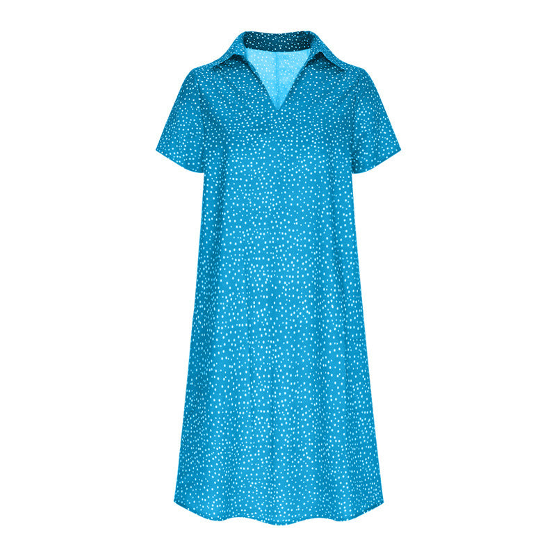Shirt dress for ladies with polo collar and lightweight breathable fabric Lune London