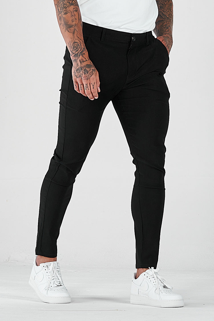 Slim-fit chino pants for men with elastic waist and stylish design Lune London