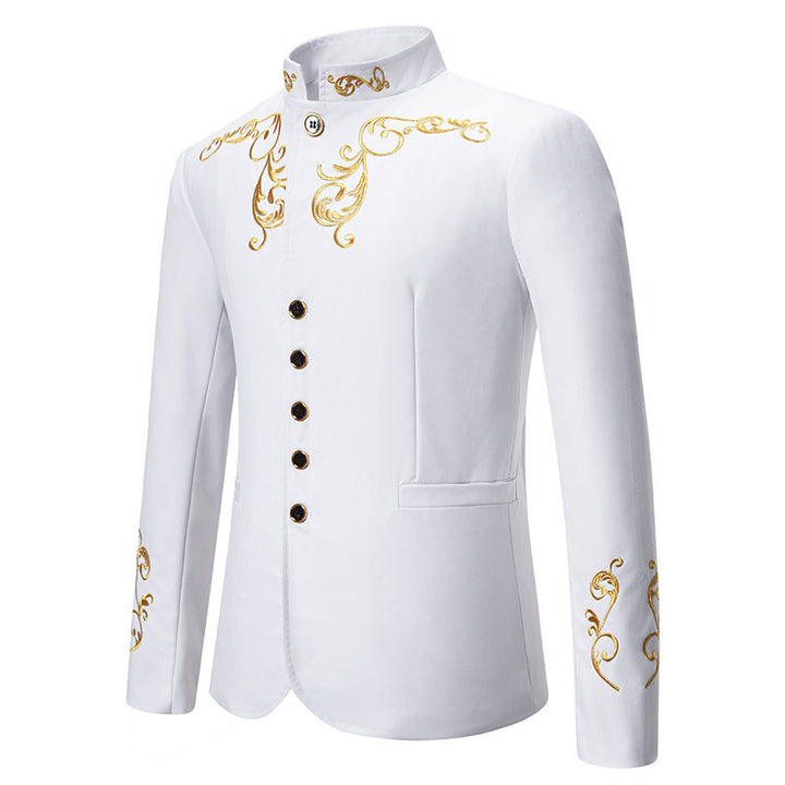 Men's Blazer Elegant with a Superb Golden Embroidery Lune London
