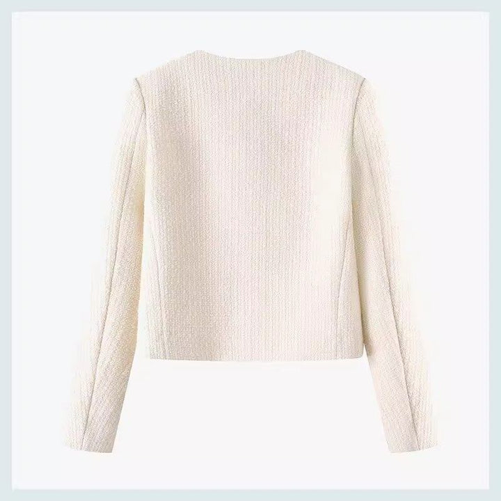 Veste courte élégante pour femmes en style tweed avec des boutons dorés Chic & Stil