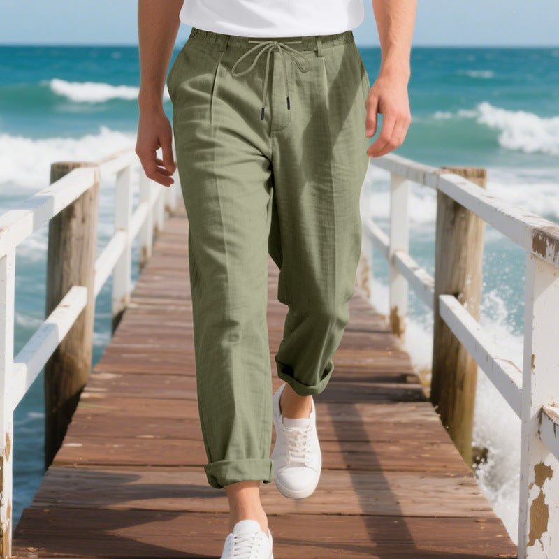 Casual beach pants for men with elastic waist and handy side pockets Lune London
