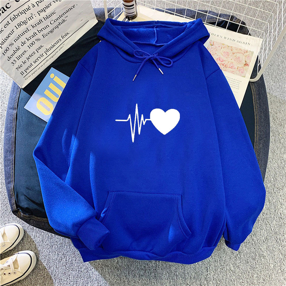 Women's hoodie with heartbeat motif Chic & Stil